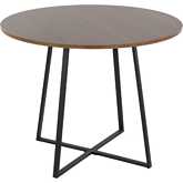 Cosmo Canary Dining Table in Black Metal & Walnut Wood